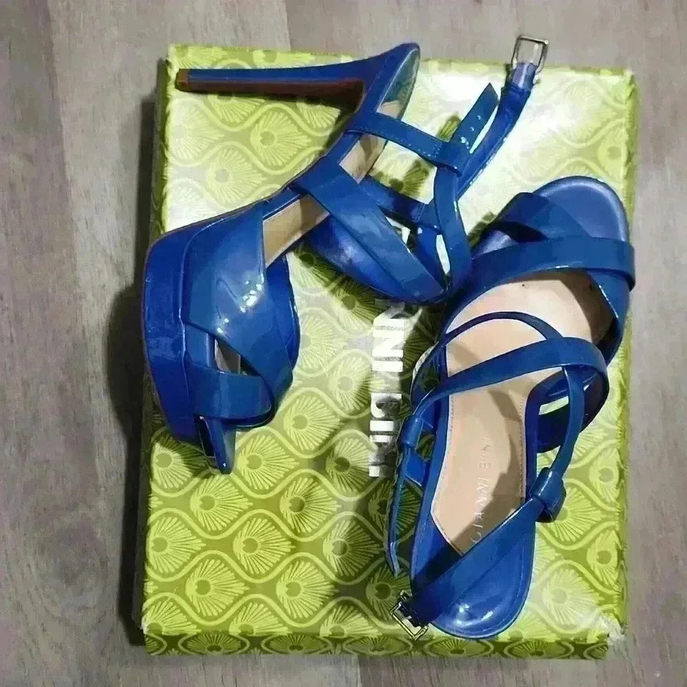 Blue Platform High‎ Heels